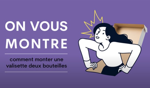 On vous montre comment monter une valisette en carton 2 bouteilles.